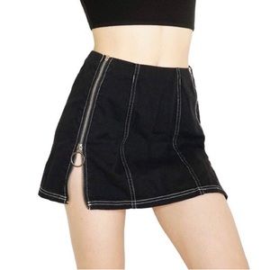 silence & noise black zipper skirt